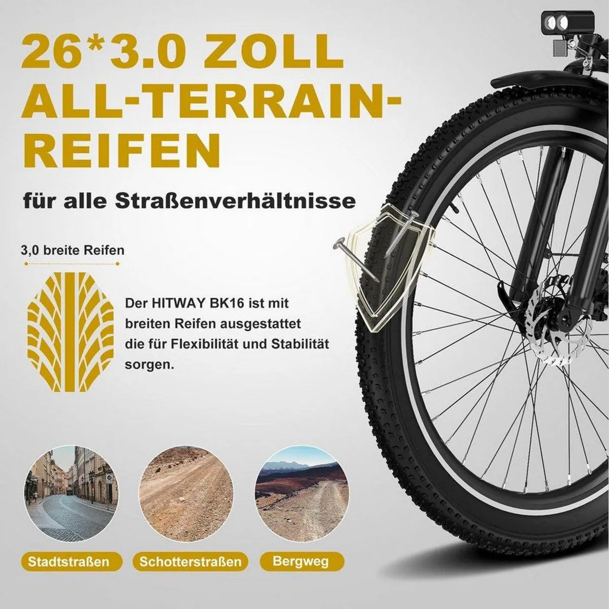 HITWAY E-Bike Pedelec, abnehmbarer Akku, 7-Gang Shimano Schaltung, Tiefeinstieg 3