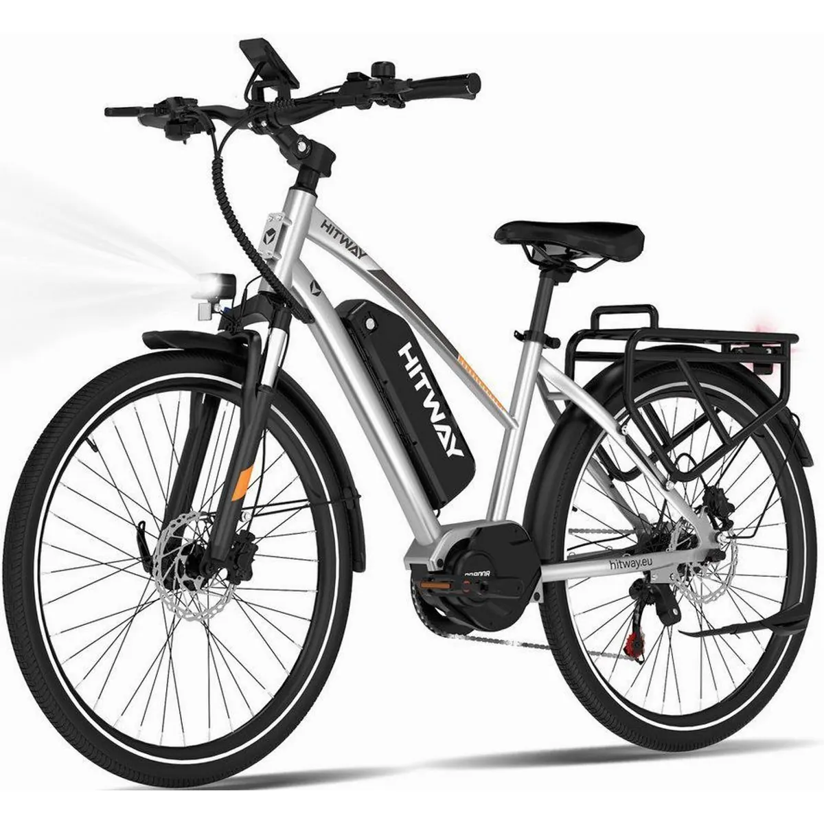 HITWAY E-Bike Cityrad, 70 Nm Mittelmotor, 180 km Reichweite, 7-Gang Shimano