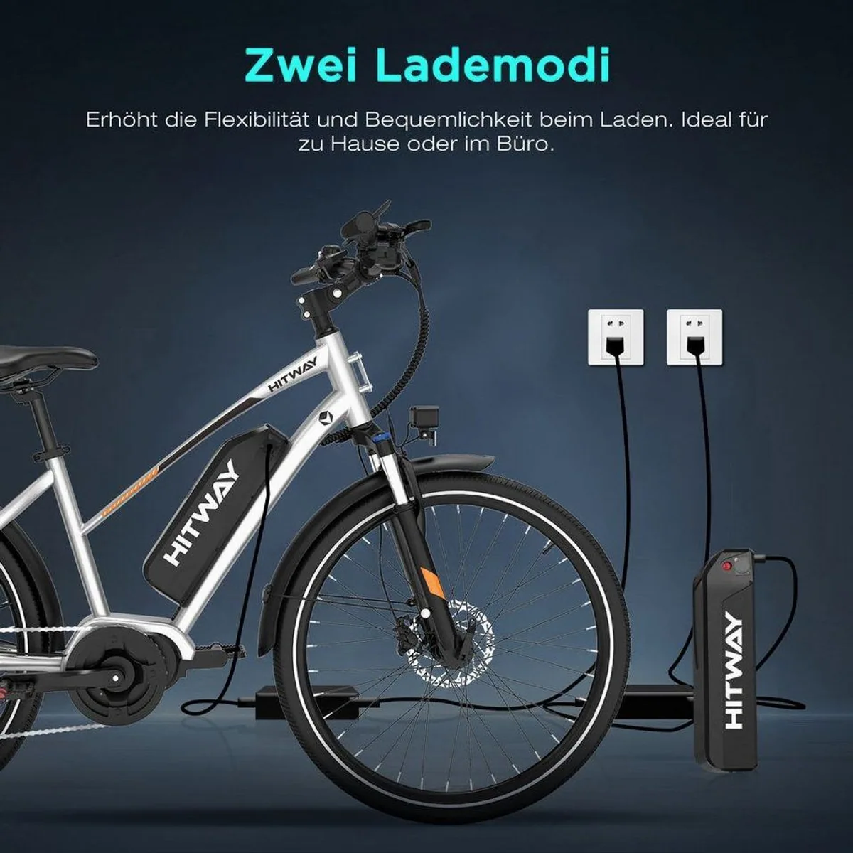 HITWAY E-Bike Cityrad, 70 Nm Mittelmotor, 180 km Reichweite, 7-Gang Shimano 5