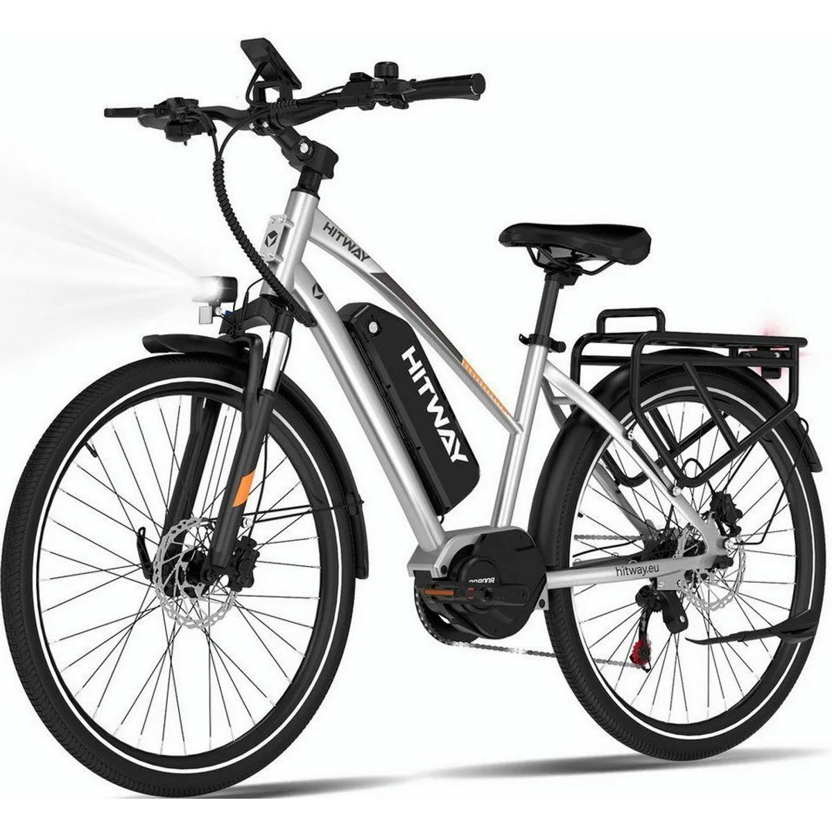 HITWAY E-Bike Trekkingrad, leistungsstarker Mittelmotor, Reichweite bis 180 km