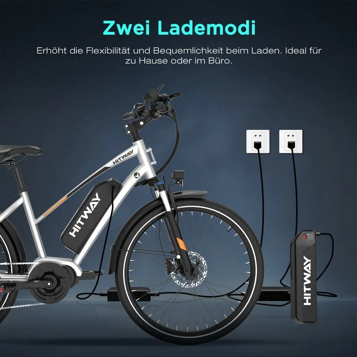 HITWAY E-Bike Trekkingrad, leistungsstarker Mittelmotor, Reichweite bis 180 km 5