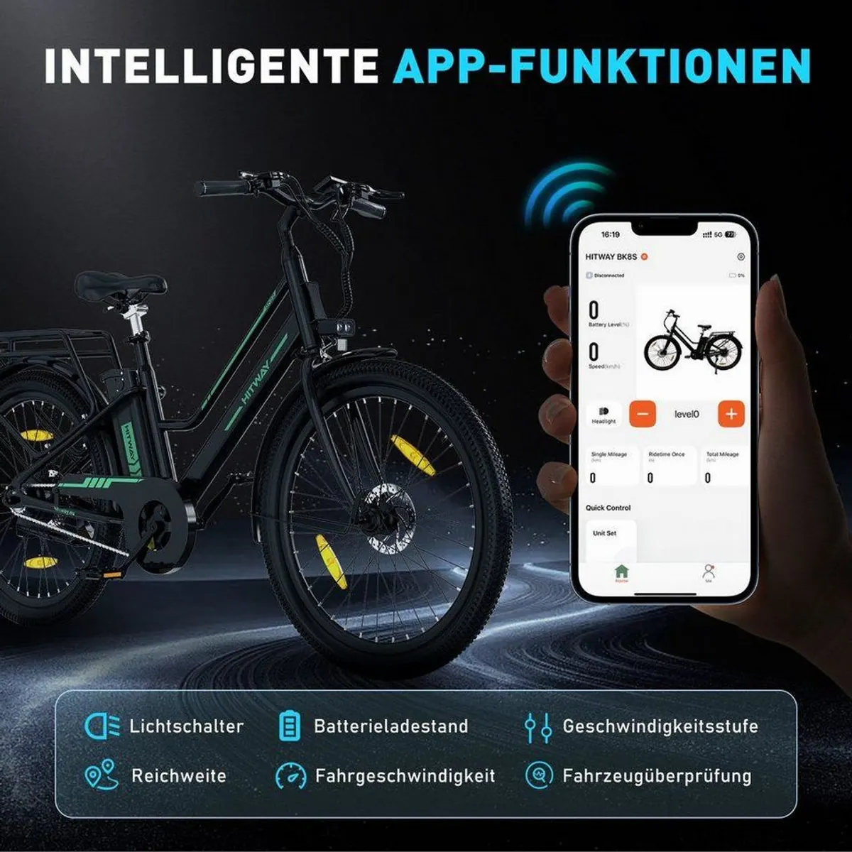 HITWAY BK8S E-Bike, 250W Motor, 36V 13Ah Akku, 27,5 Zoll — ideal für Stadtfahrten 4