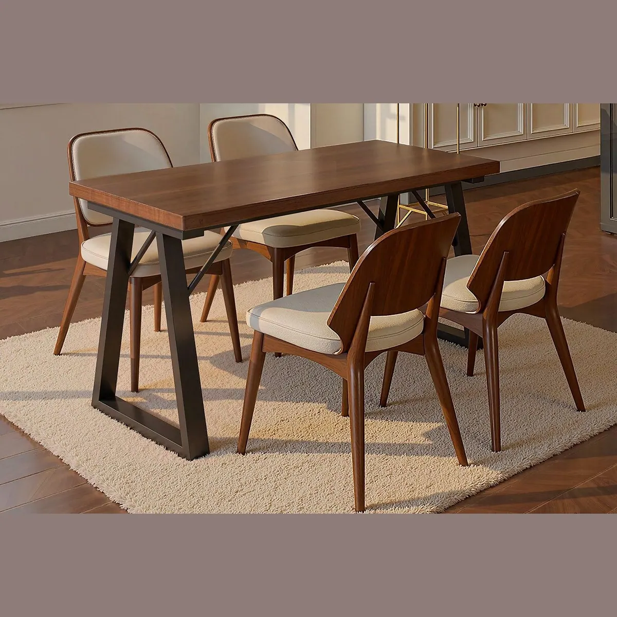 HOMAVO Z2 Esstisch, stabile MDF-Tischplatte, modernes Design