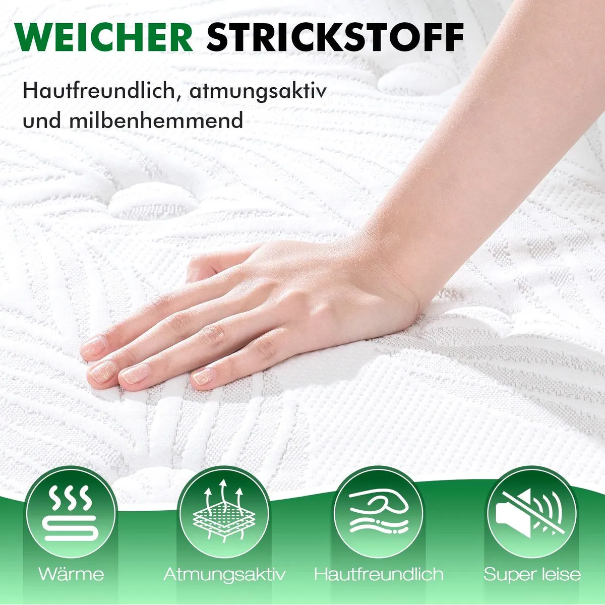 HOMAVO 7-Zonen Taschenfederkernmatratze, integrierter Topper, hohe Atmungsaktivität 4