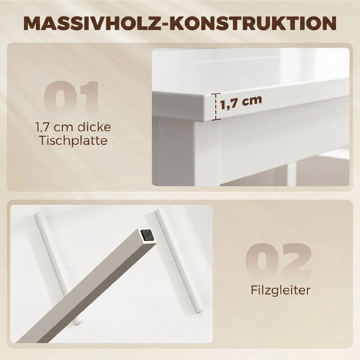 HOMCOM Essgruppe, 5-teilig aus Kiefernholz, platzsparendes Design für kleine Räume 5