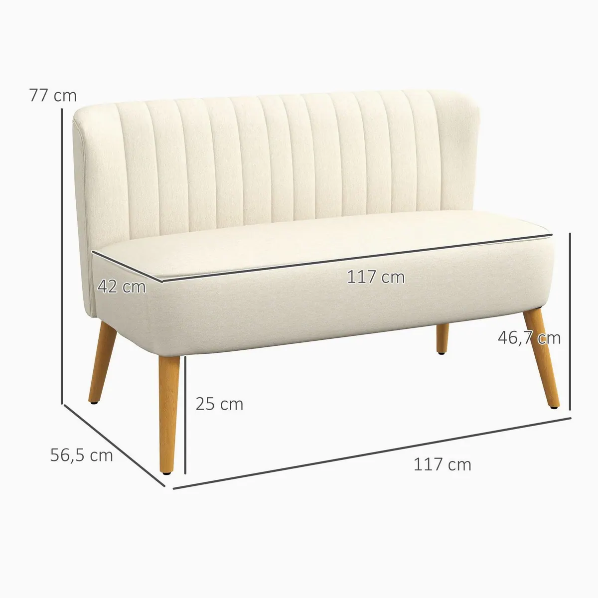 HOMCOM 2-Sitzer Loveseat, kompakt und komfortabel für Ihr Zuhause 3