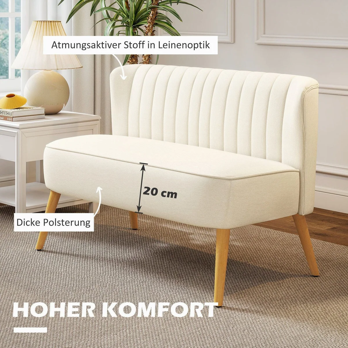 HOMCOM 2-Sitzer Loveseat, kompakt und komfortabel für Ihr Zuhause 4