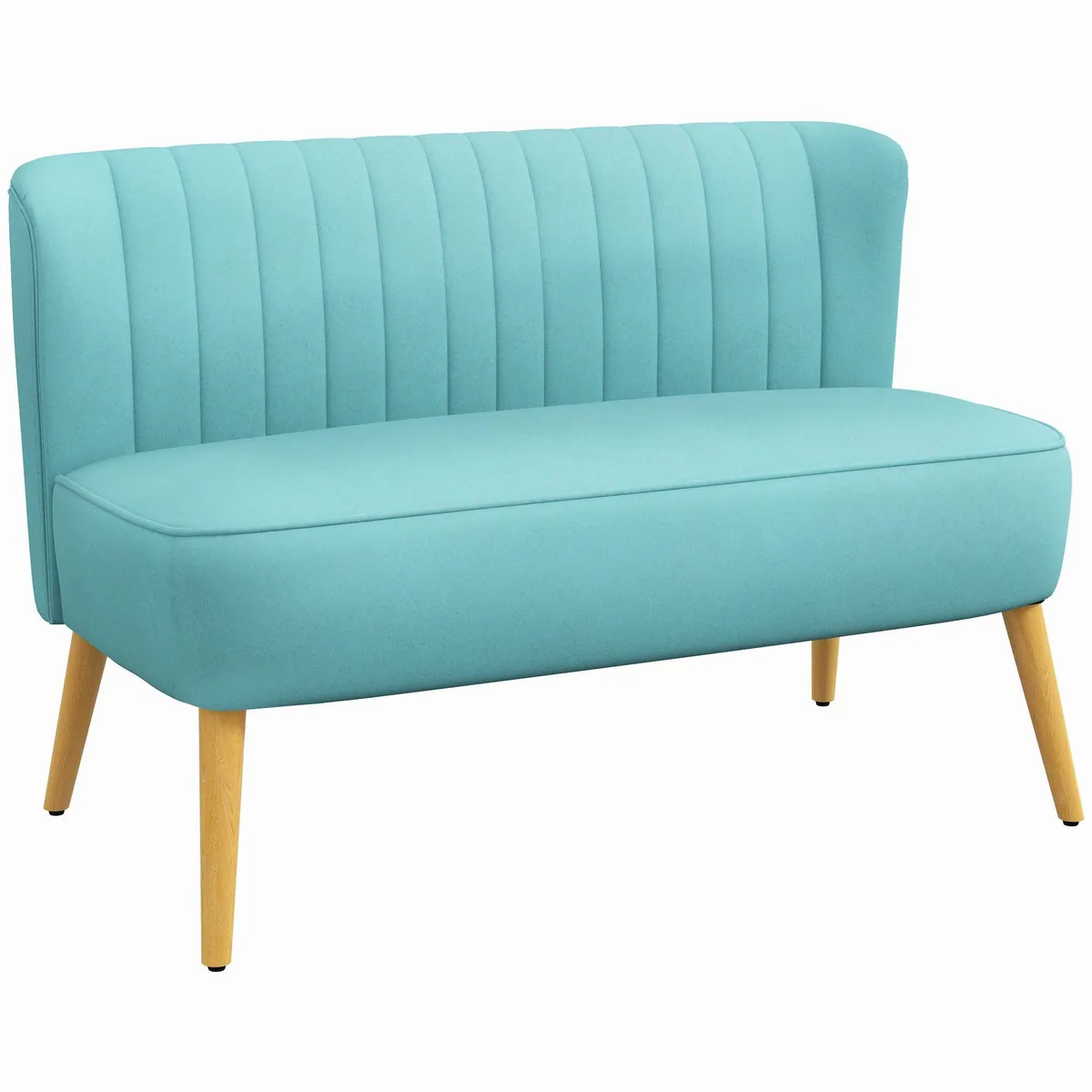 HOMCOM Loveseat 2-Sitzer, elegantes Design, pflegeleichter Stoff — Grün 2