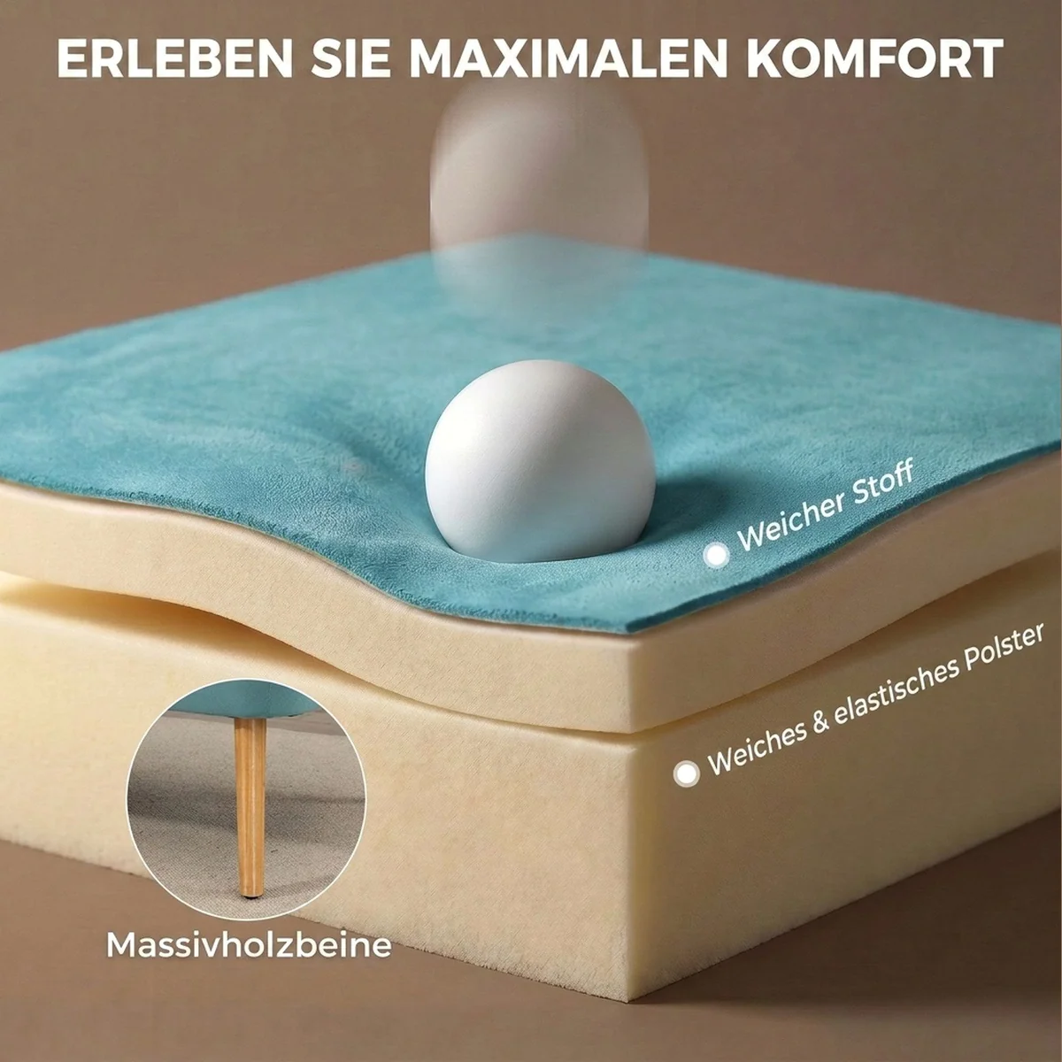 HOMCOM Loveseat 2-Sitzer, elegantes Design, pflegeleichter Stoff — Grün 5