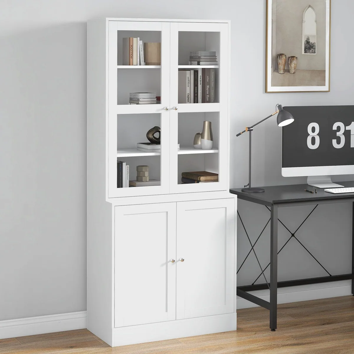 HOMCOM Bücherregal mit 6 Fächern, elegantes Design für jeden Raum