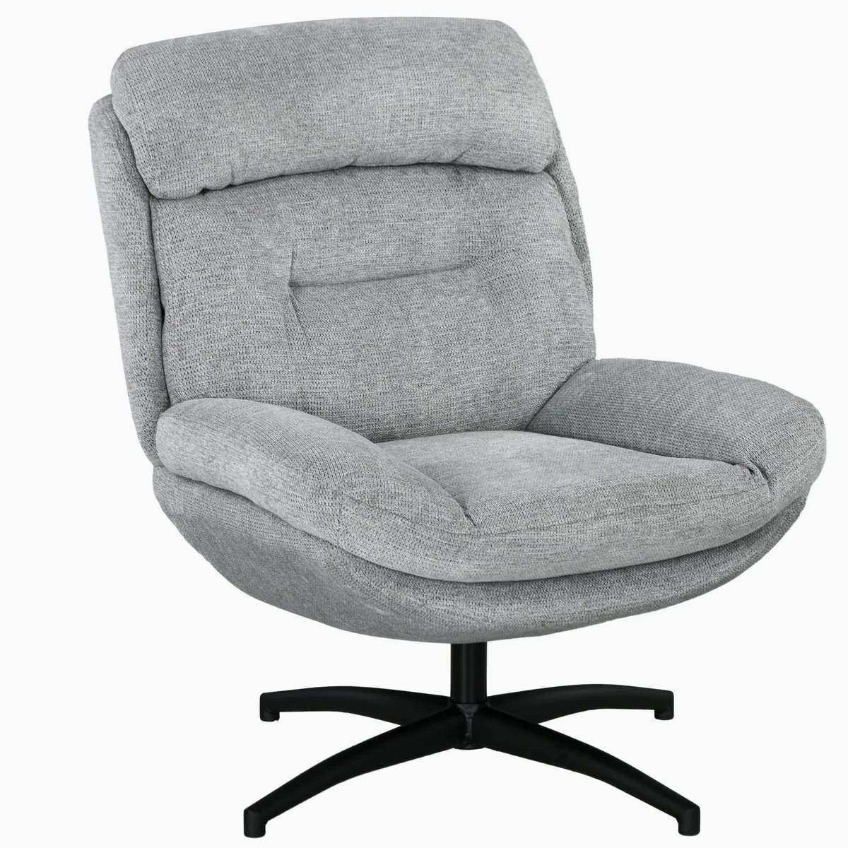 HOMCOM Relaxsessel, 360-Grad-Drehung, pflegeleichter Chenille-Stoff, stilvolles Grau 2