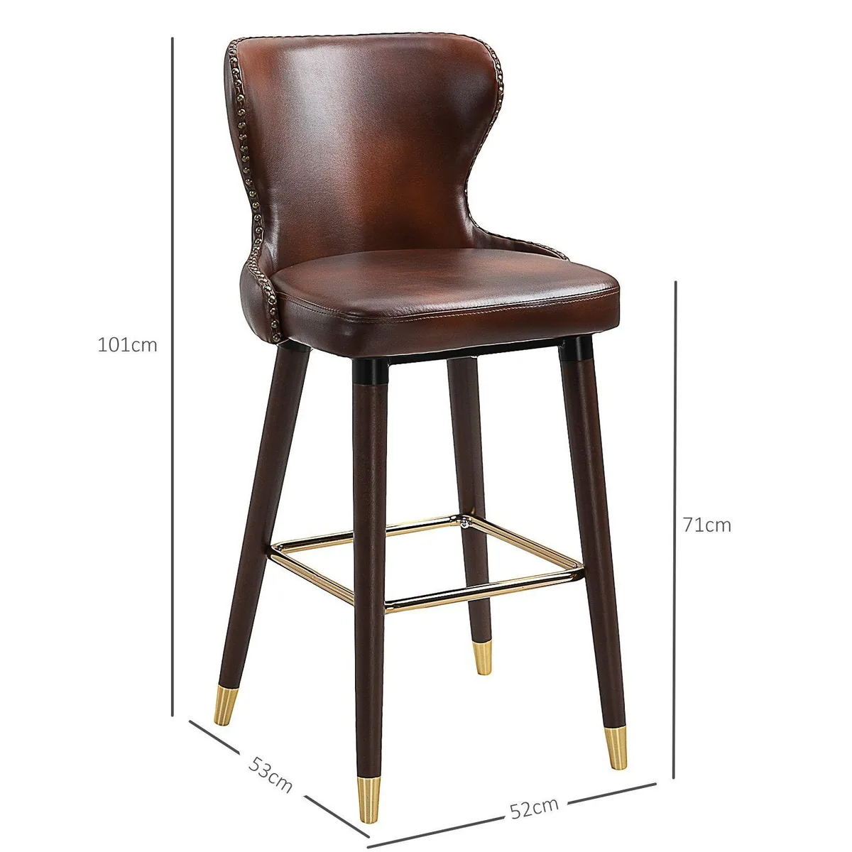 HOMCOM Barhocker Set, eleganter Retro-Look, bequeme Polsterung, stilvolle Fußstütze 4