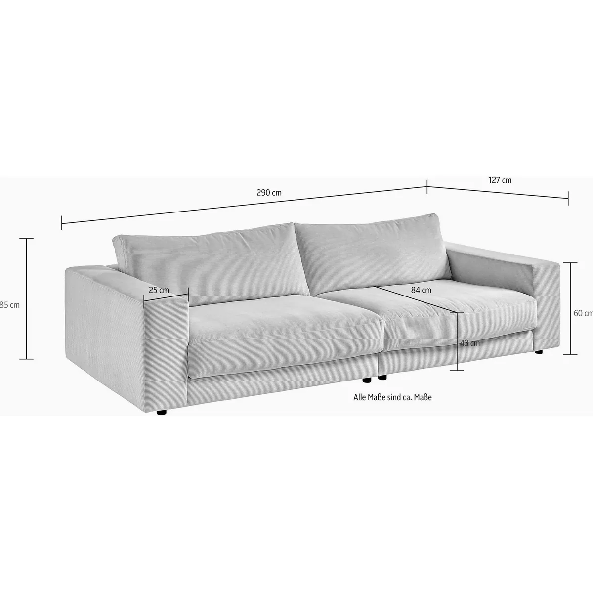 Home affaire Big-Sofa Enisa, großzügige Polsterung, stylisches Design 3