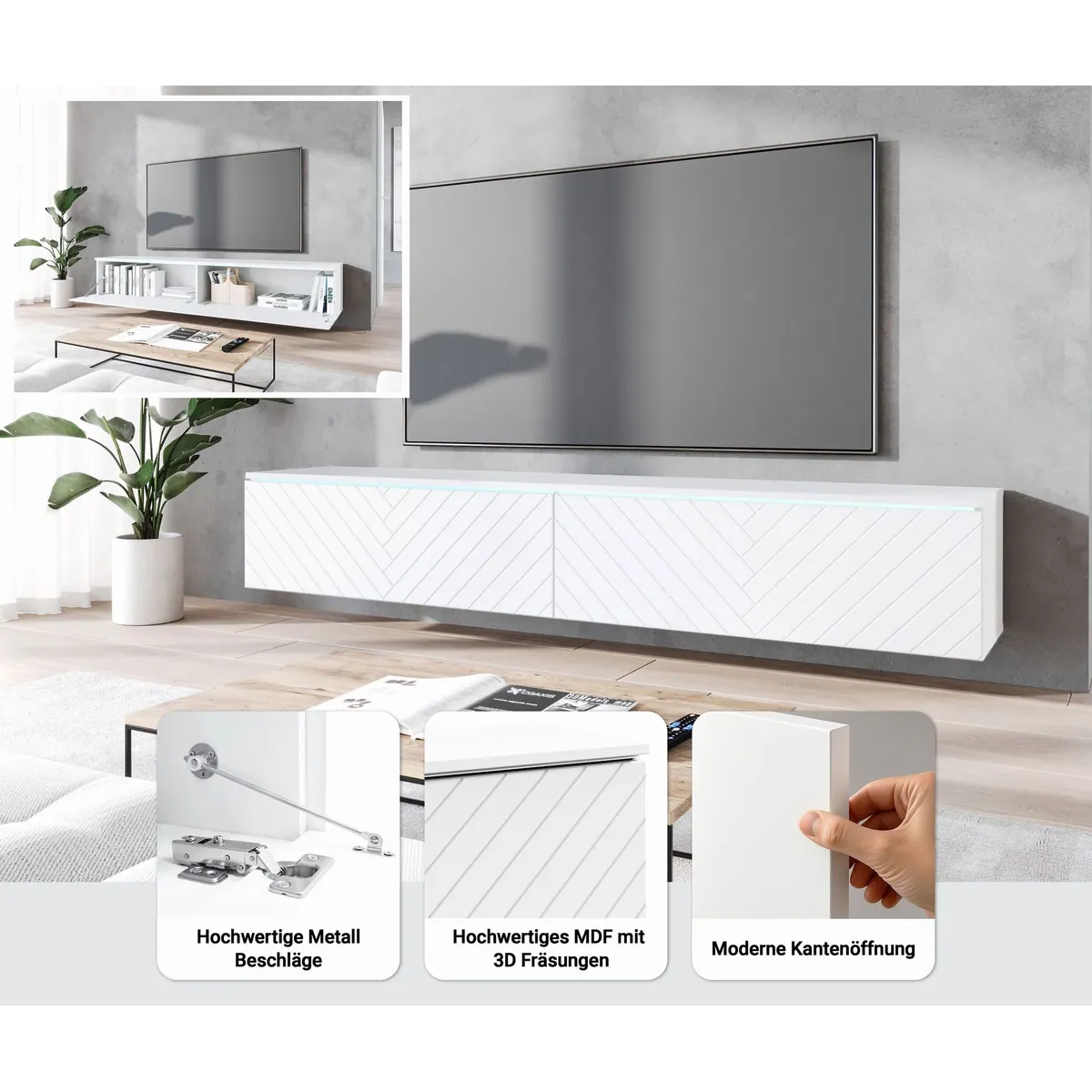 Home affaire Lowboard Vera, sanft schließende Türen, vielseitig montierbar 4