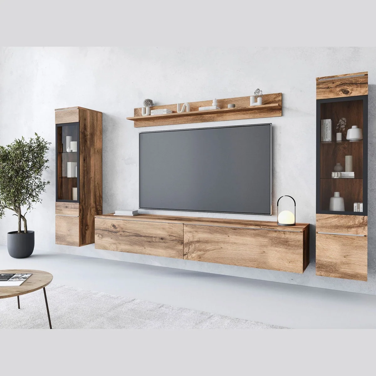 Home affaire Wohnwand VERA II, modernes Design, wechselbare Türanschläge — 4-teilig, 260 cm