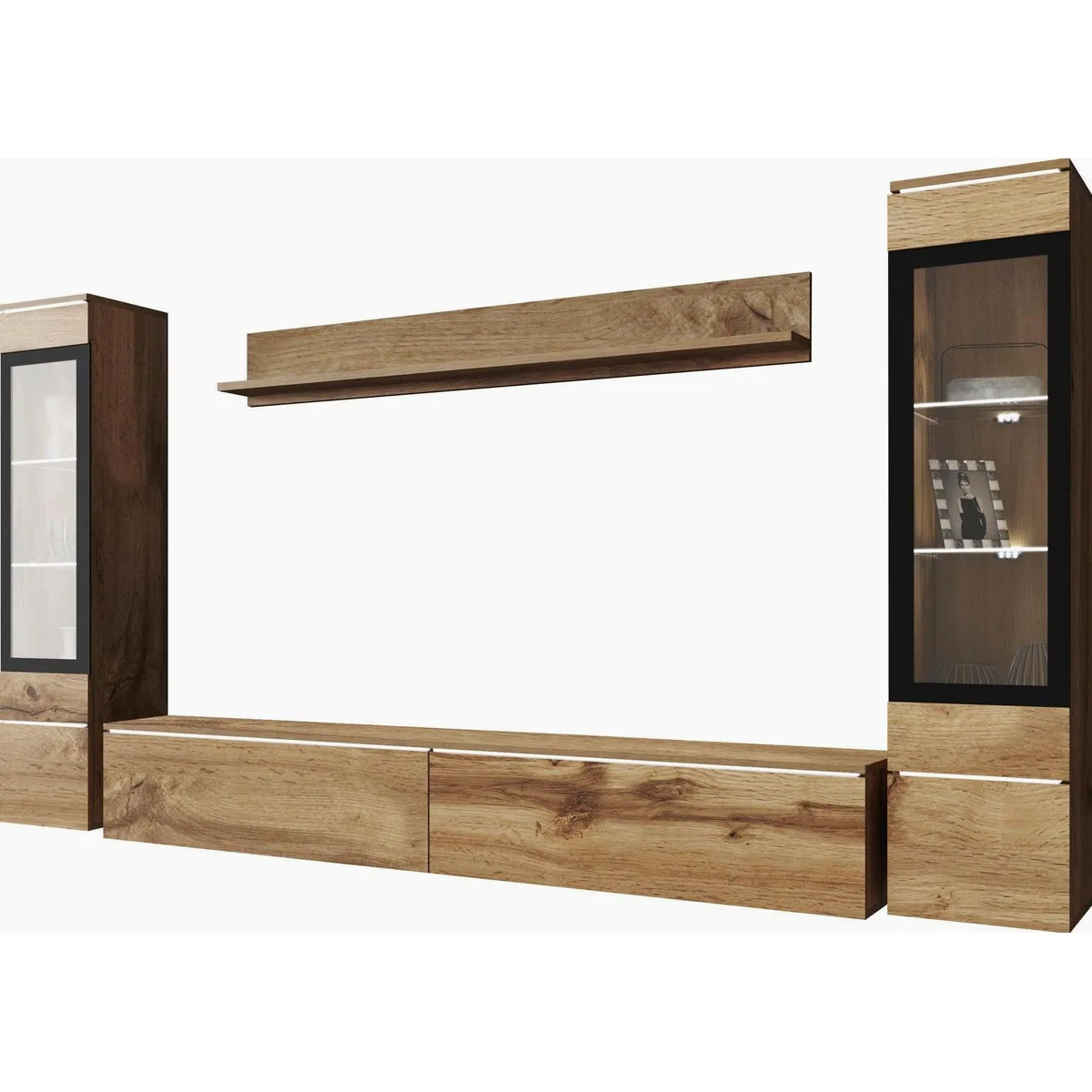 Home affaire Wohnwand VERA II, modernes Design, wechselbare Türanschläge — 4-teilig, 260 cm 2