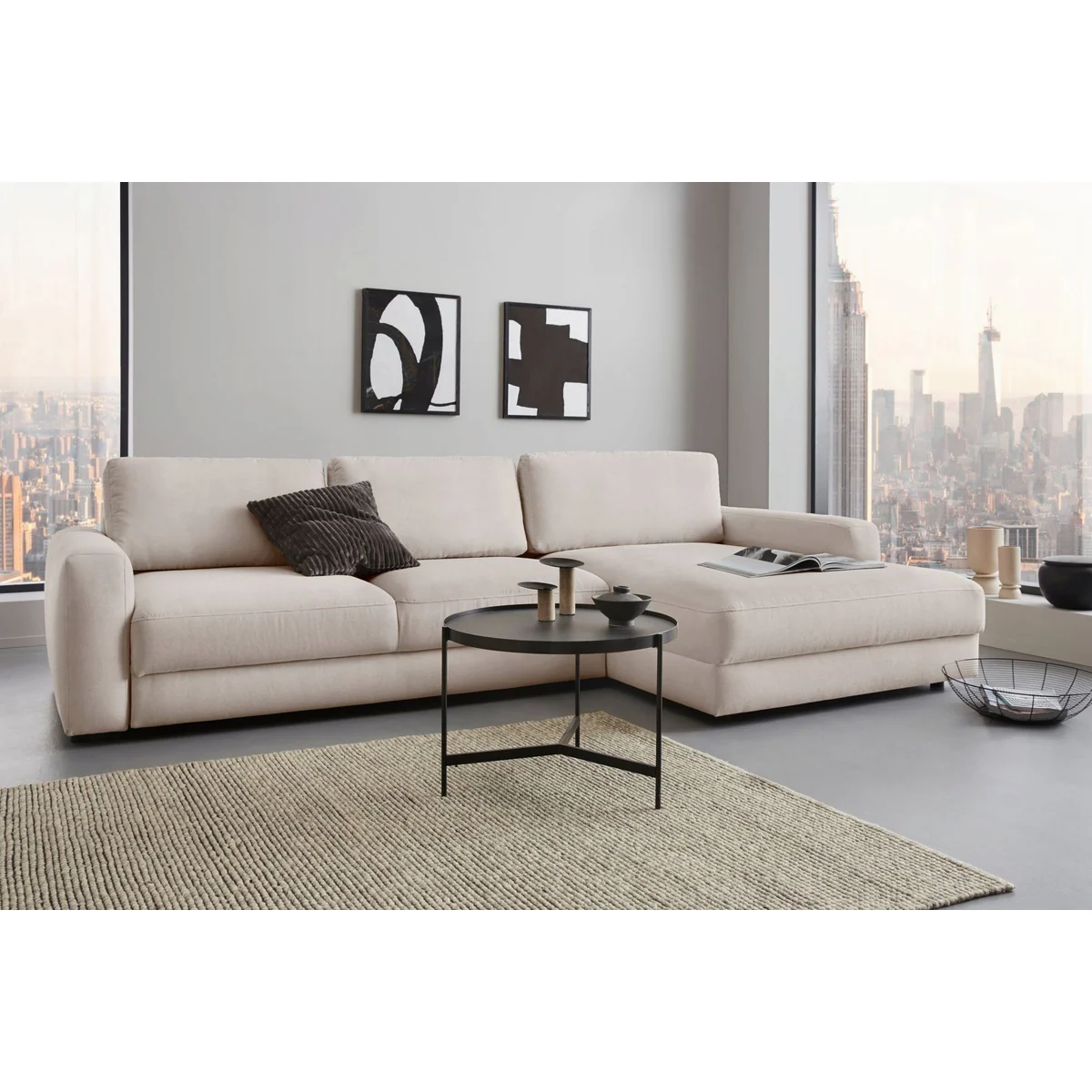 Home affaire Ecksofa Bloomfield, elegant und funktional, 303 cm in L-Form