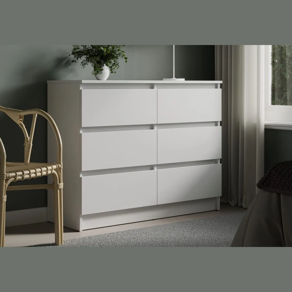 Home Collective Kommode 95 cm, 6 Schubladen, modernes Design, robuster Holzwerkstoff