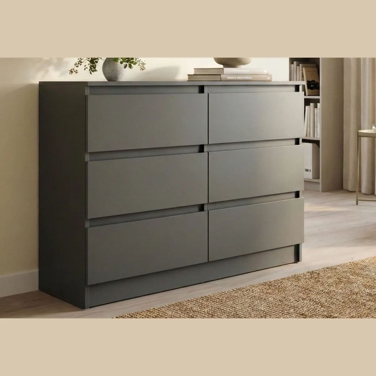 Home Collective Kommode 95 cm, 6 Schubladen, modernes Design — ideal für jeden Raum