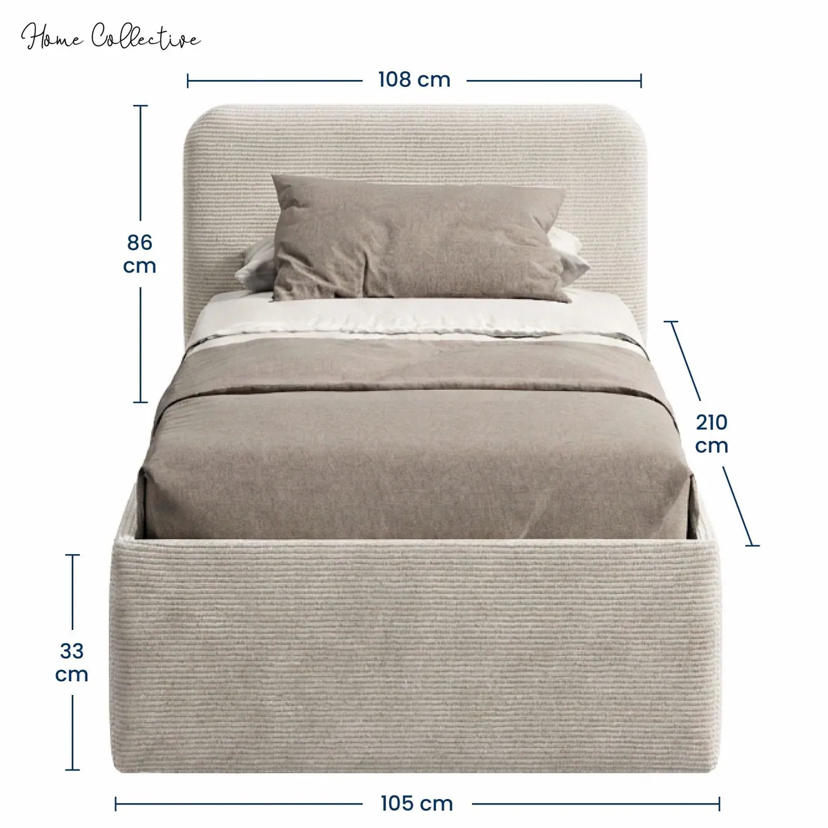 Home Collective Polsterbett mit Stauraum, verstellbarem Lattenrost, viele Größen 3