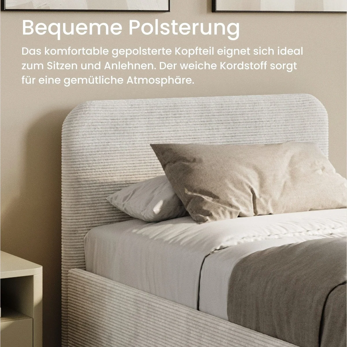 Home Collective Polsterbett mit Stauraum, verstellbarem Lattenrost, viele Größen 5