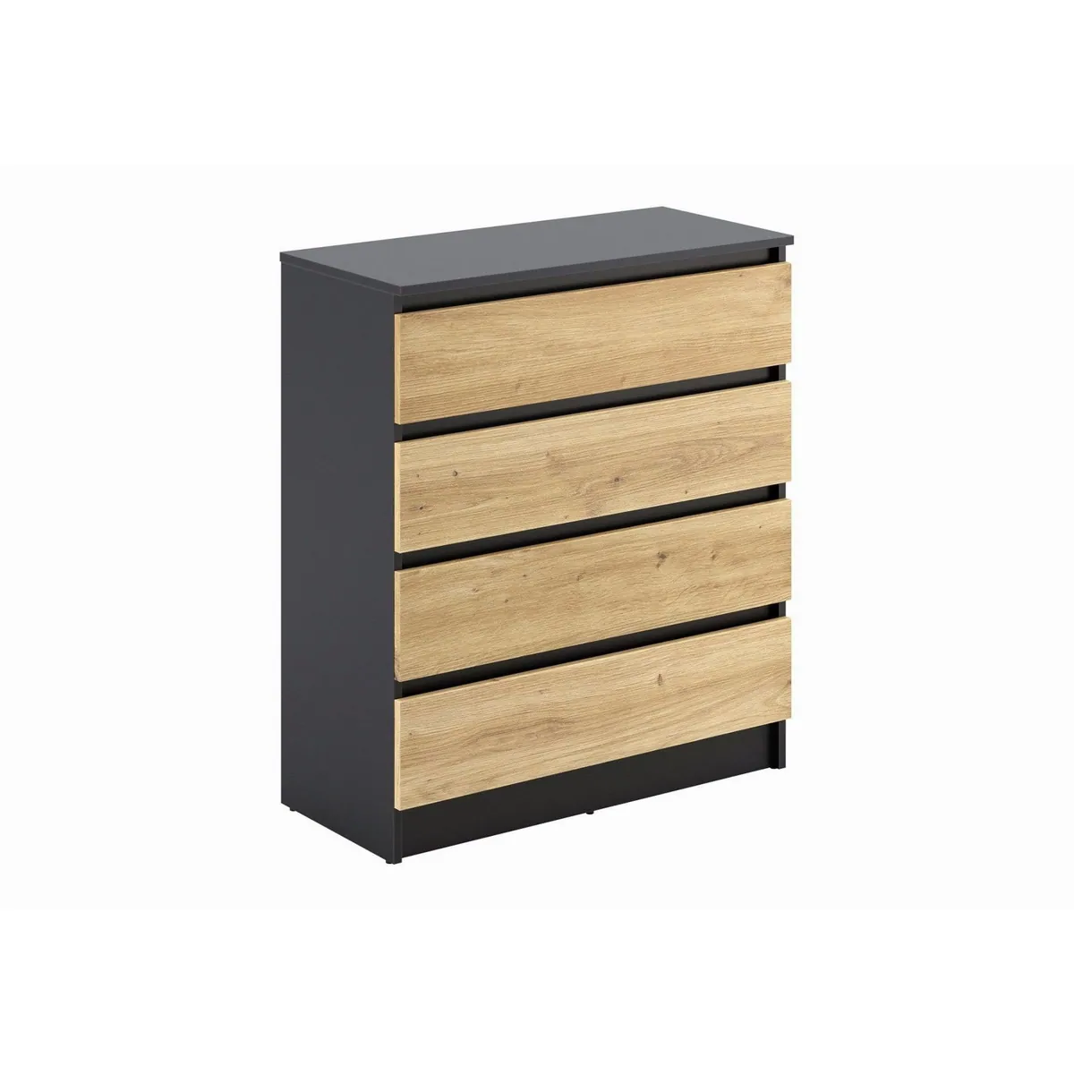 Home Collective Kommode mit 4 Schubladen, modernes Design, hoher Stauraum — 76 cm breit, Anthrazit / Artisan Eiche 2