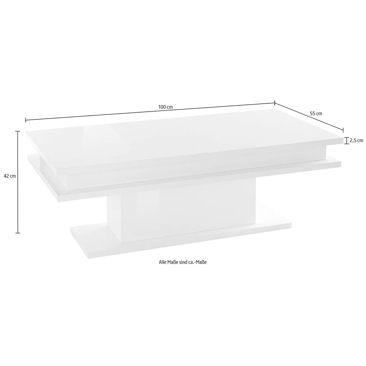 Home affaire Couchtisch LITTLE BIG, zeitloses Design, pflegeleichte Oberfläche, FSC-zertifiziert — 100 cm breit 3