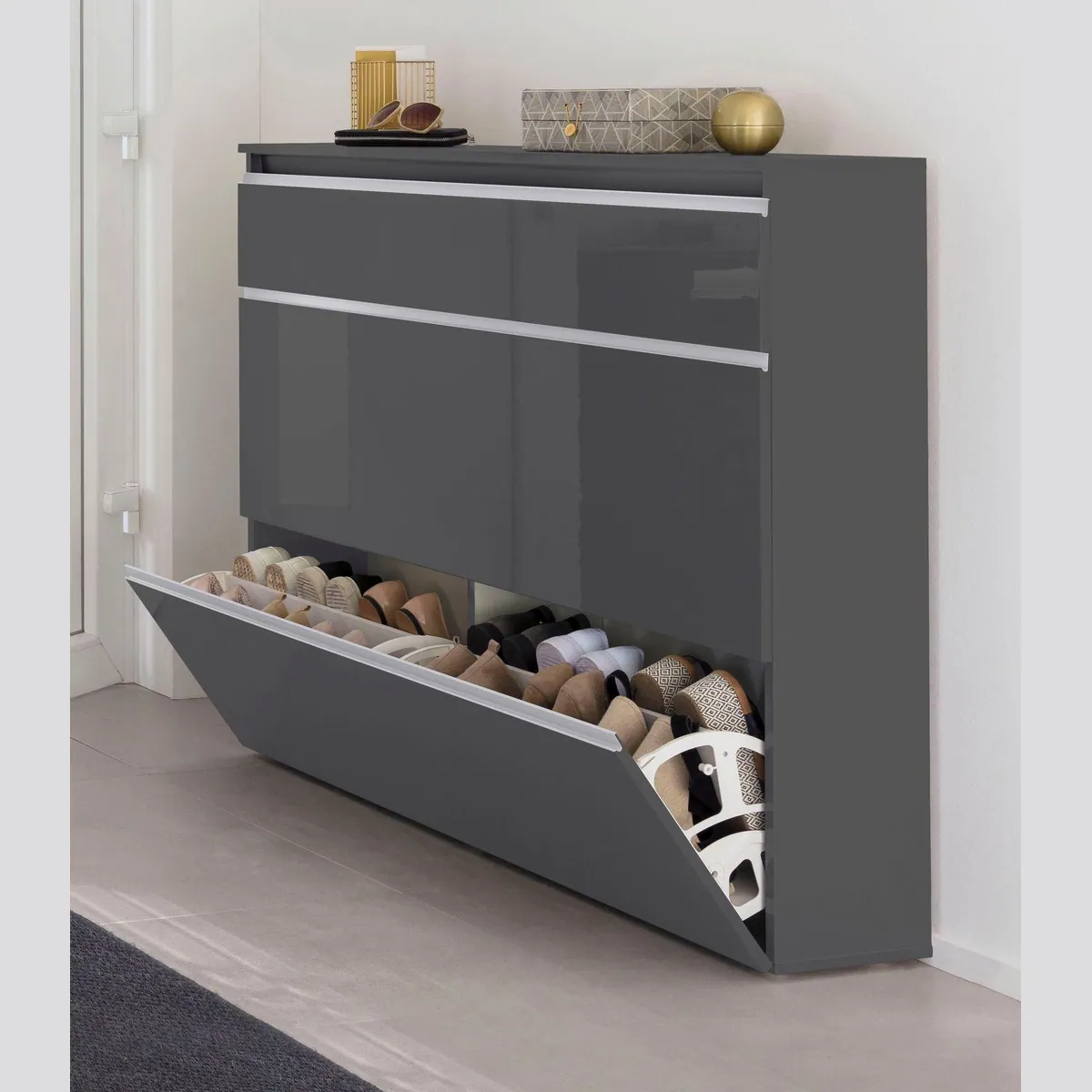 Home affaire Schuhschrank Magic, elegantes Design, Doppelschuhtrommeln, Platz für viele Schuhe 2