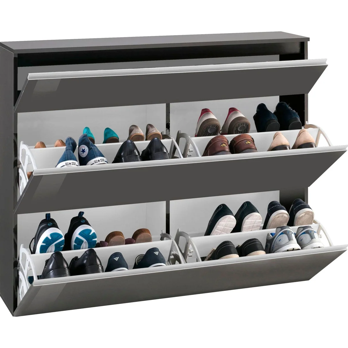 Home affaire Schuhschrank Magic, elegantes Design, Doppelschuhtrommeln, Platz für viele Schuhe 4