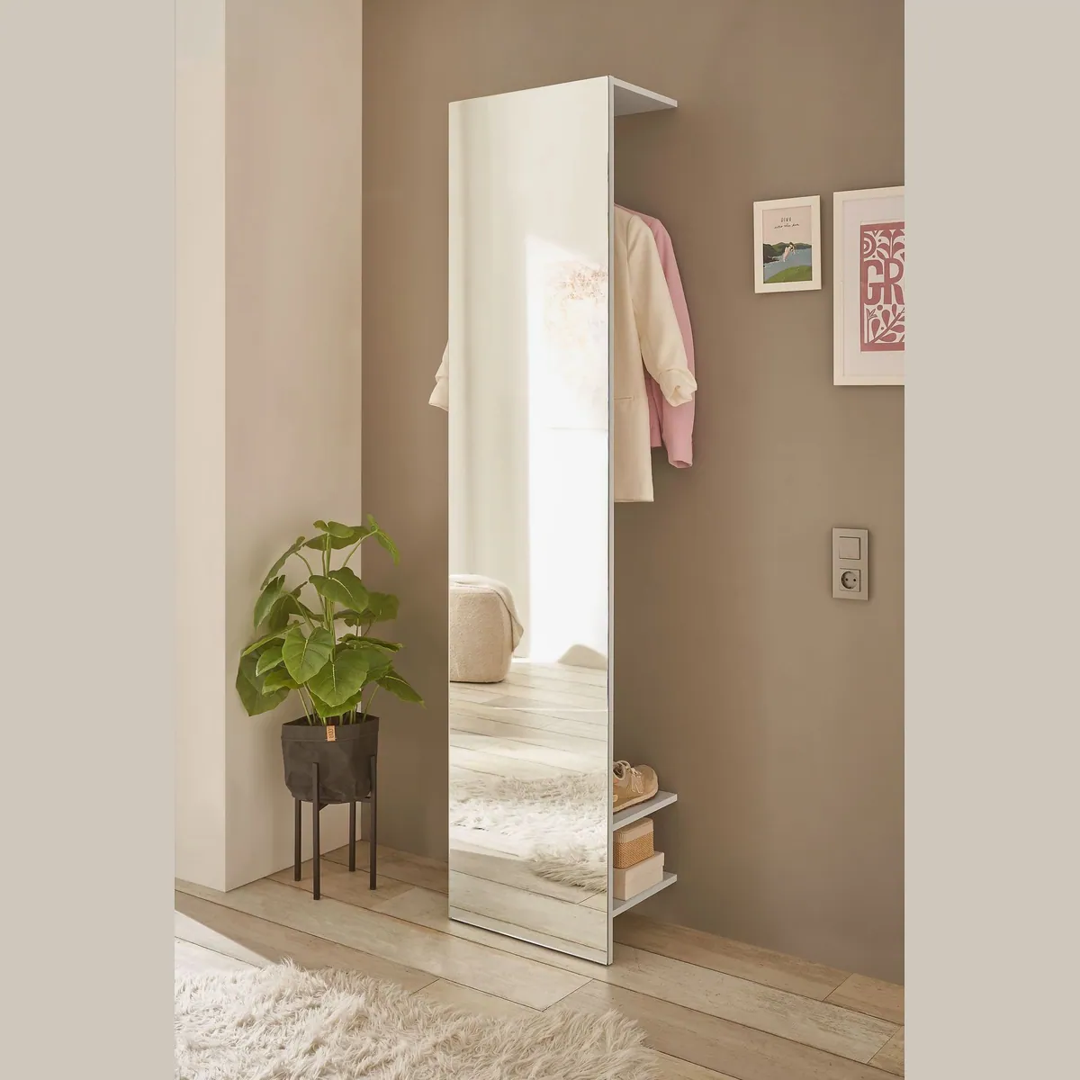 Home affaire Garderobenschrank GiRON/CiTY, moderner Schrank mit Spiegelfront, 50 cm breit