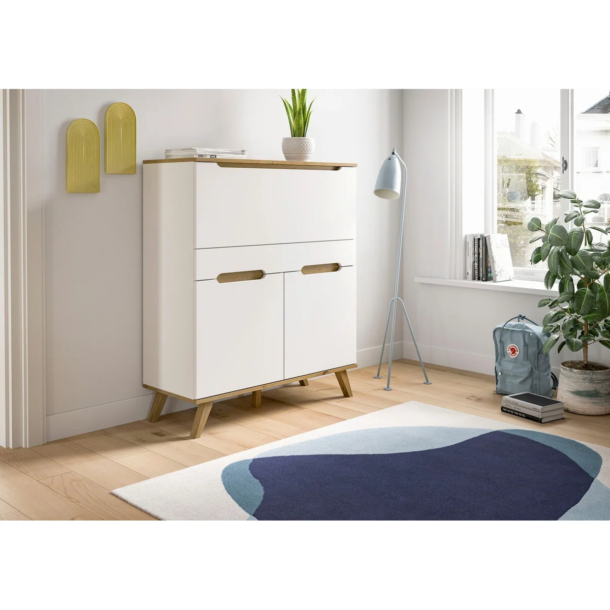 Home affaire Sekretär Alesund, skandinavisches Design, 2 Türen, 1 Schubkasten