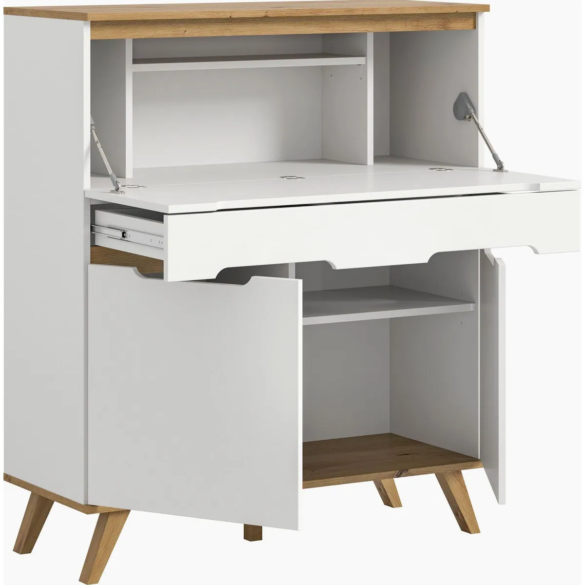 Home affaire Sekretär Alesund, skandinavisches Design, 2 Türen, 1 Schubkasten 4