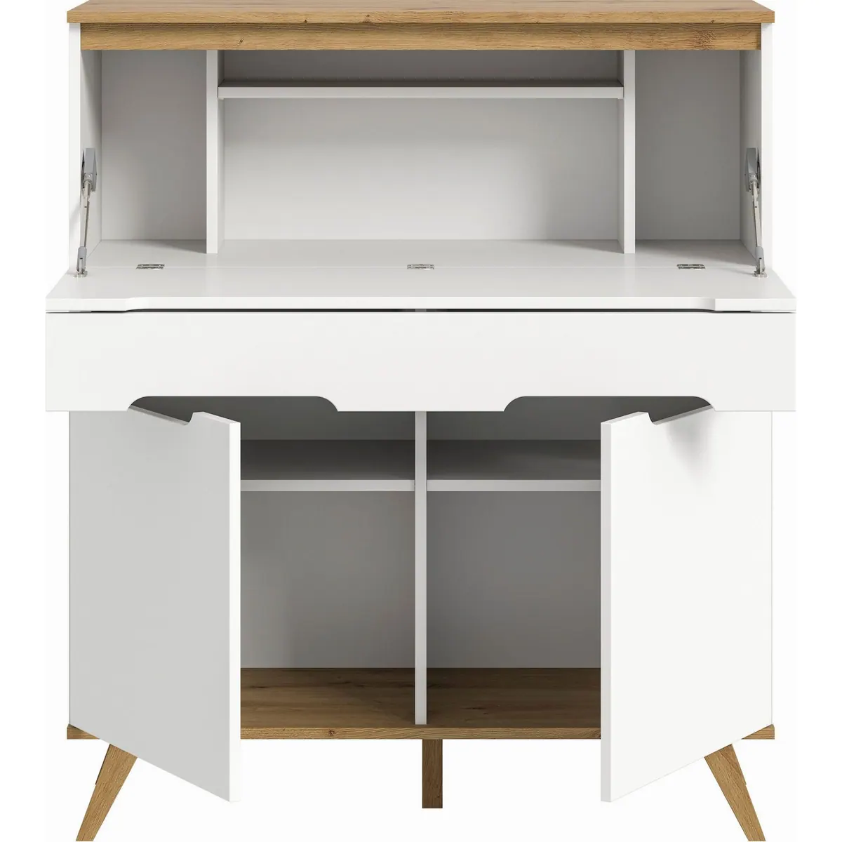 Home affaire Sekretär Alesund, skandinavisches Design, 2 Türen, 1 Schubkasten 5