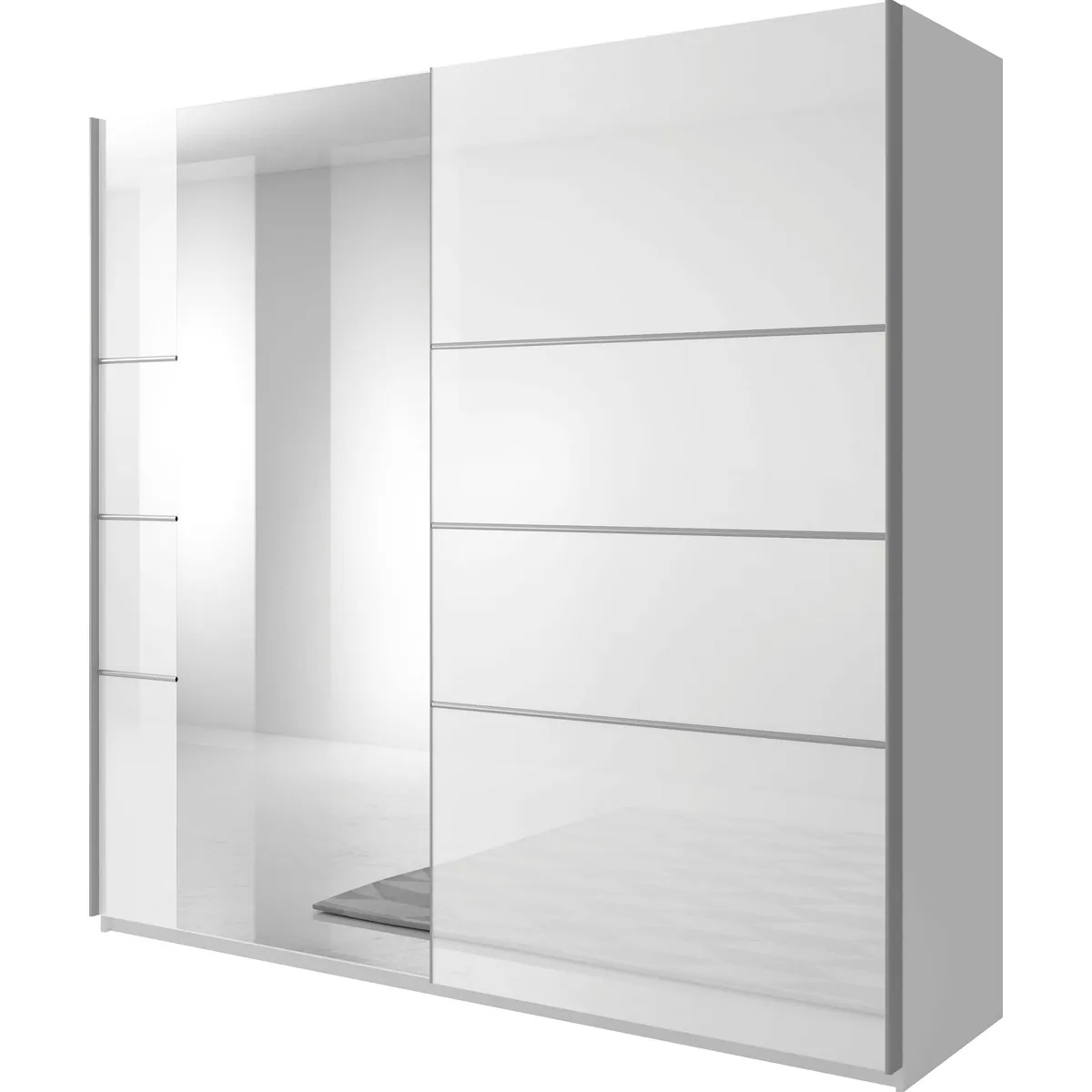 Home affaire Schwebetürenschrank Beta, Hochglanzfront, inklusive Innenausstattung — elegantes Design, großzügiger Stauraum, praktische Spiegelfläche