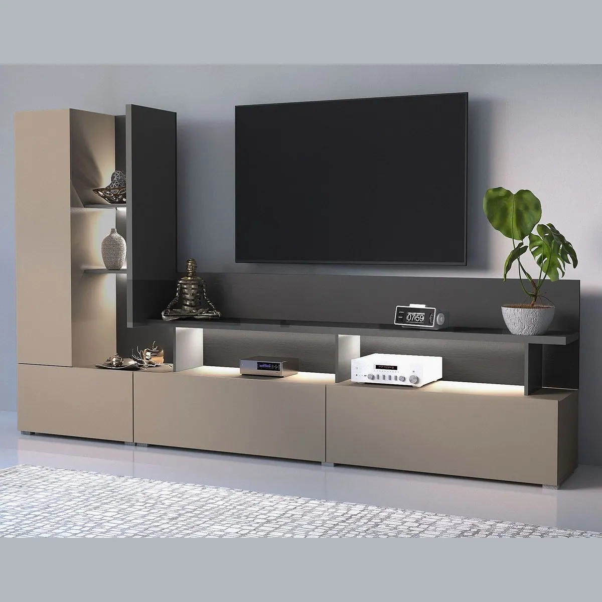 Home affaire Wohnwand Serio, modernes Design, großzügiger Stauraum, vielseitig kombinierbar
