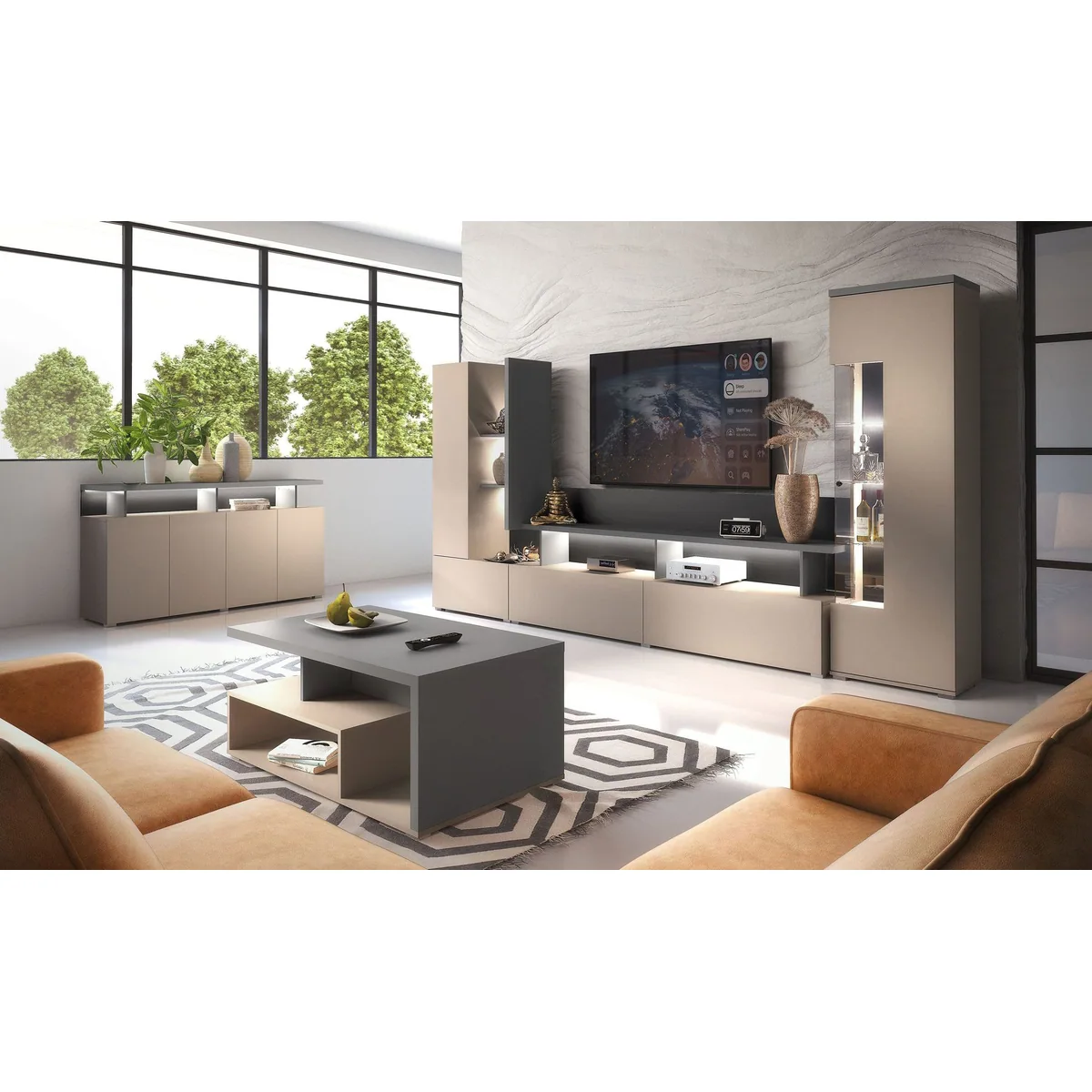 Home affaire Wohnwand Serio, modernes Design, großzügiger Stauraum, vielseitig kombinierbar 5
