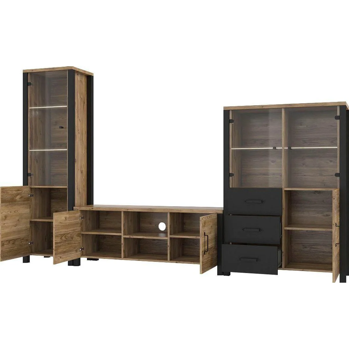 Home affaire Wohnwand Olin, modernes Design, hochwertige Verarbeitung, viel Stauraum 3