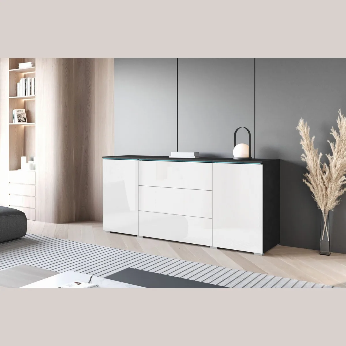 Home affaire Sideboard VERA, elegantes Design, grifflos, wahlweise mit Beleuchtung 2