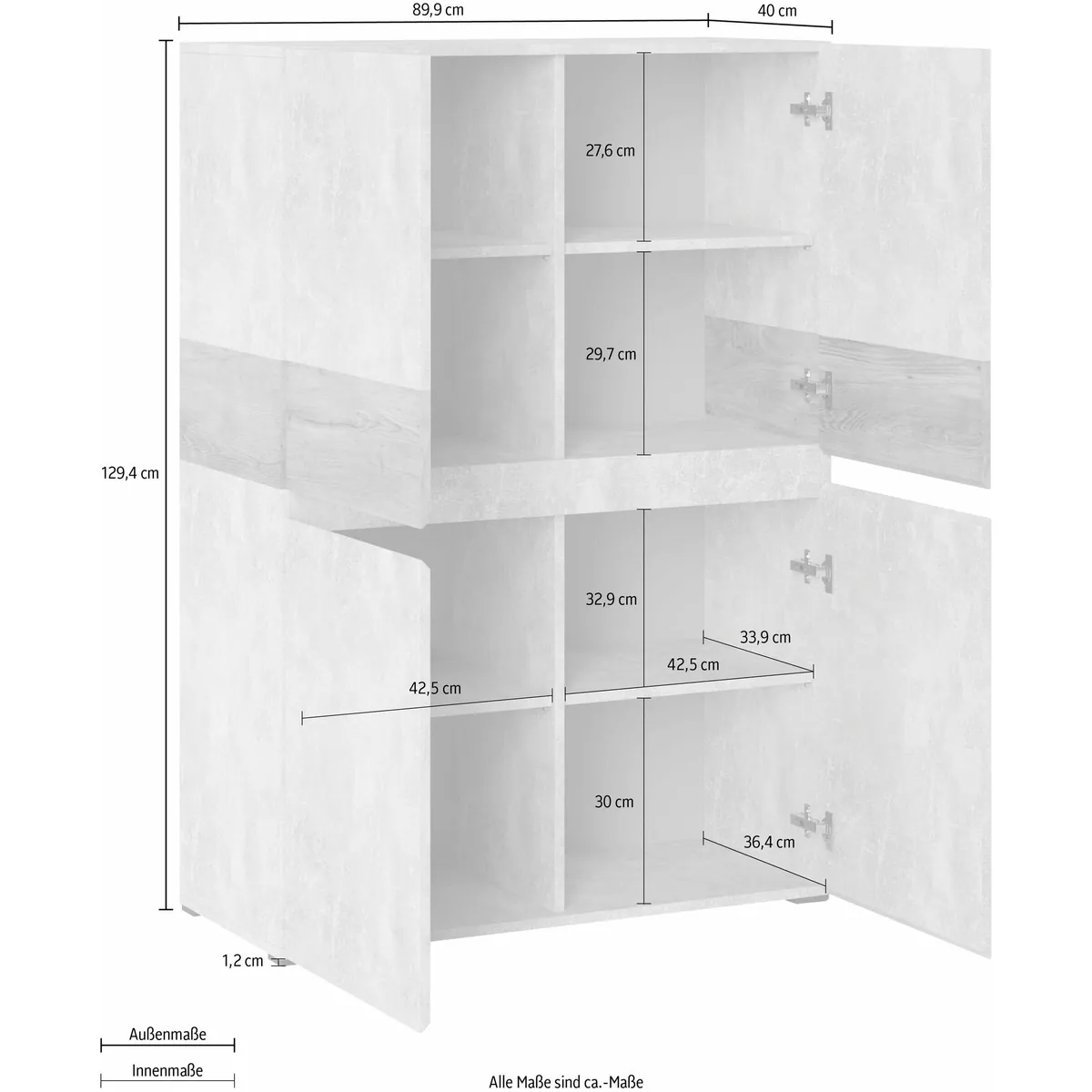 Highboard Rimini, großzügiger Stauraum & moderne Farben 5