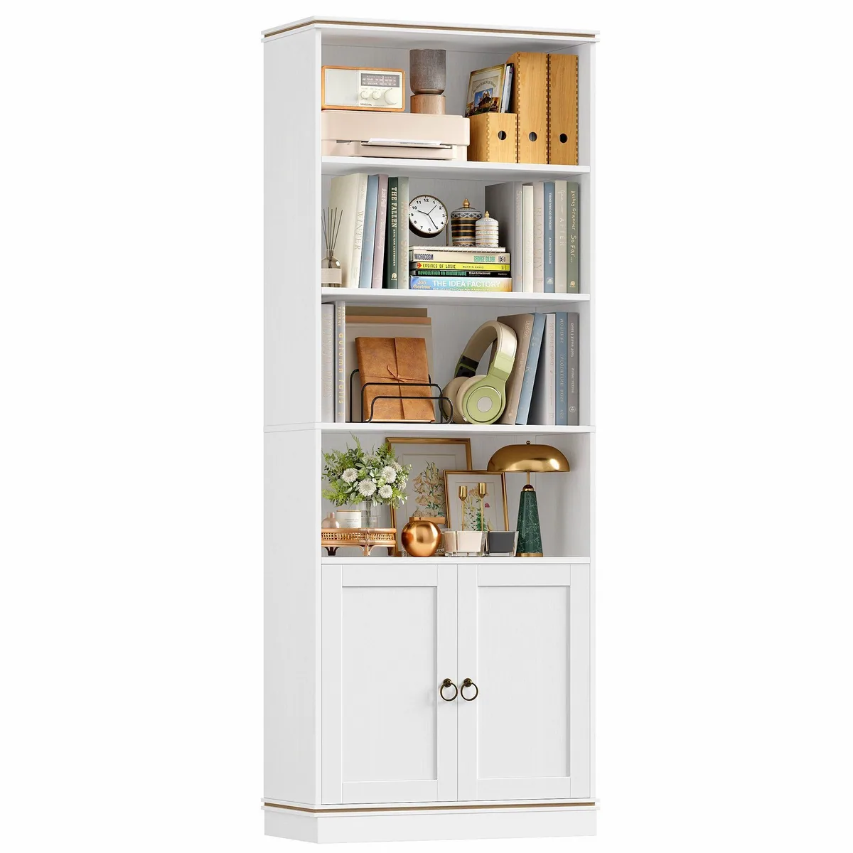 HOMECHO Bücherregal, 188 cm hoch, 7 Ebenen, verstellbare Einlegeböden 5