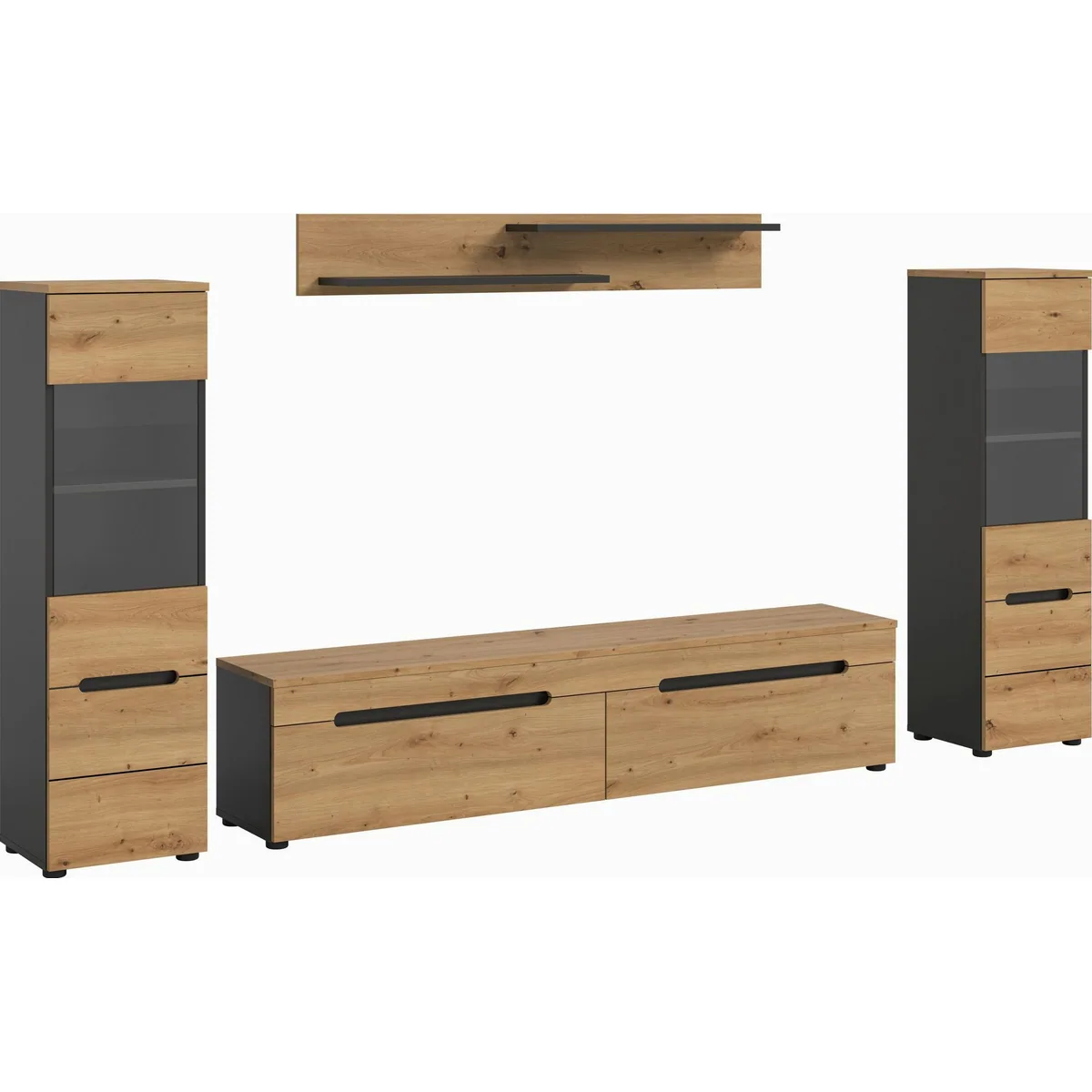 Home affaire Wohnwand REHAT, vielseitig nutzbar, elegantes Design, 4-teilig