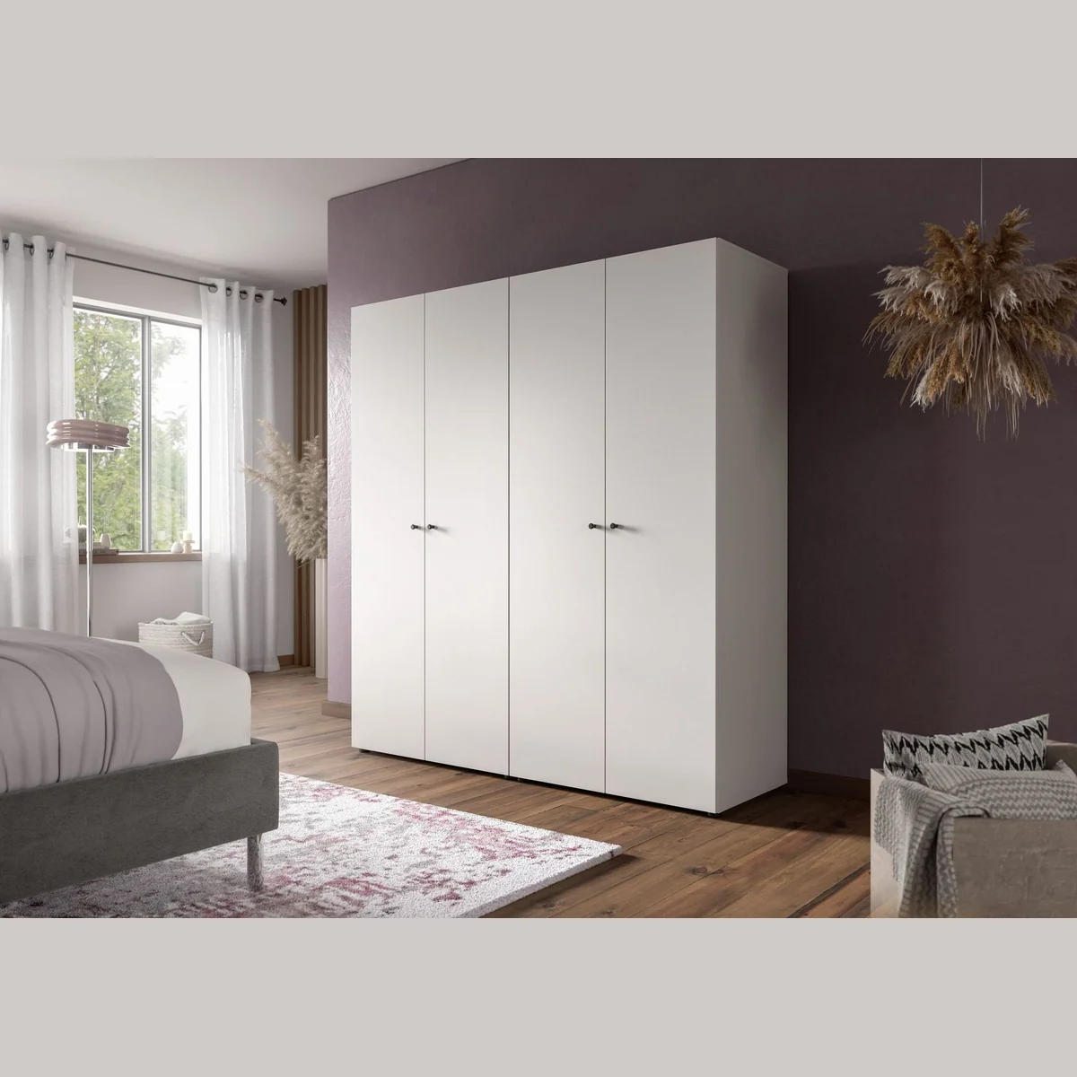 Home affaire BILLINGS Kleiderschrank, 4-türig, viel Stauraum, harmonisches Design 2