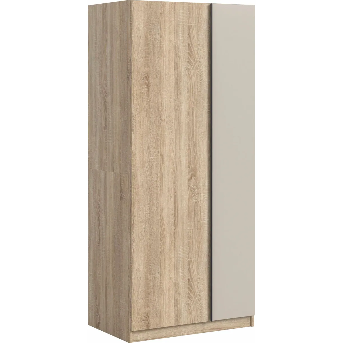 BENDINGO Kleiderschrank, 2-türig, Eiche NB, 80 cm — geräumig, modern, vielseitig