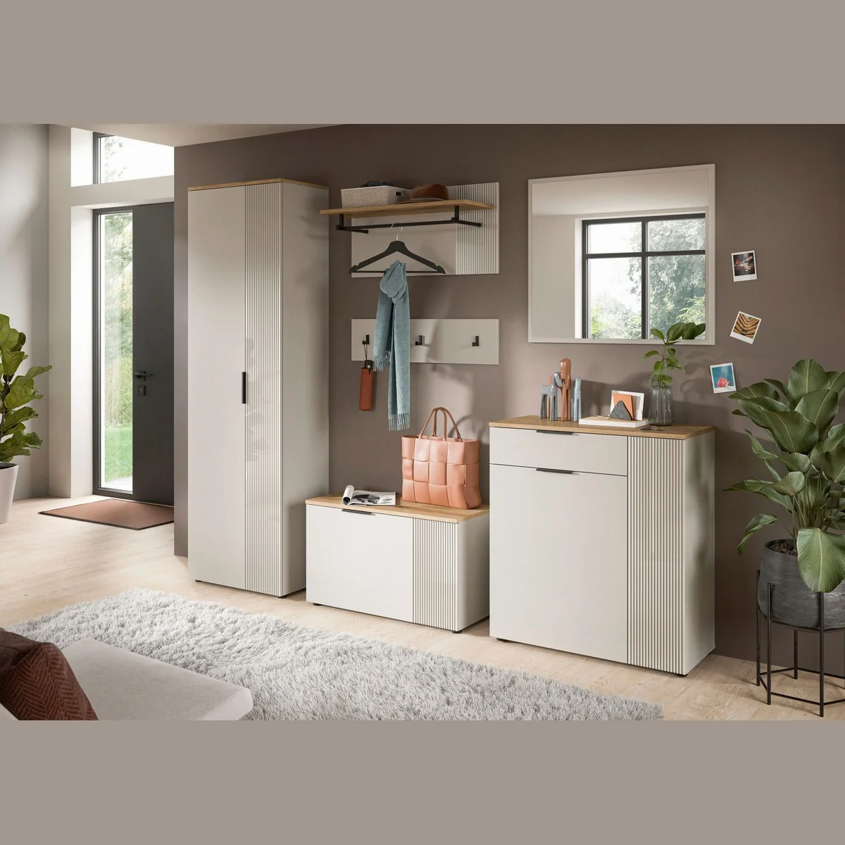 Home affaire EDIL Garderobenschrank, 190 cm hoch, 2 Türen, 5 Böden — Platz für 18 Paar Schuhe 5