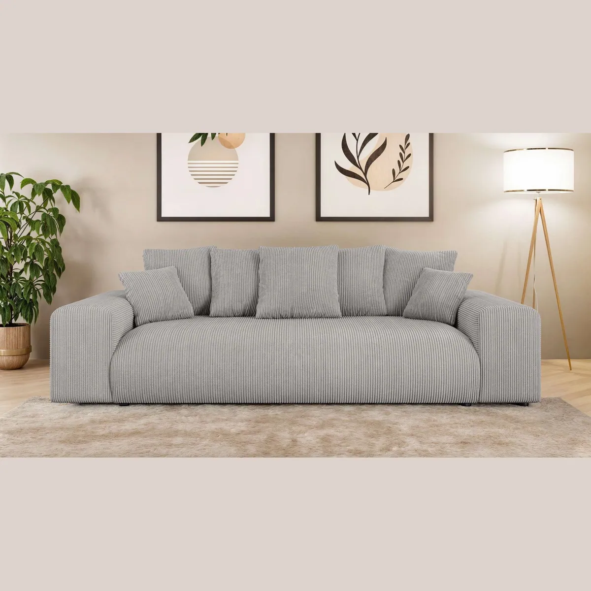 LAKESIDE 3-Sitzer Schlafsofa mit Bettkasten, hoher Sitzkomfort und Wellenunterfederung 5