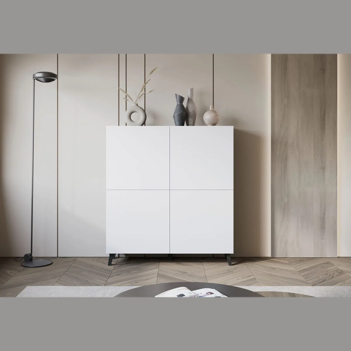 Home affaire Highboard Phuket II, stilvolle Hochkommode, 4 Türen, 8 Fächer, 120 cm breit