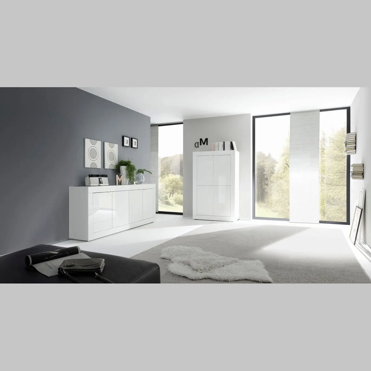 Home affaire Highboard Basic, modernes Design, viel Stauraum, FSC-zertifiziert — 162 cm hoch, 102 cm breit 5