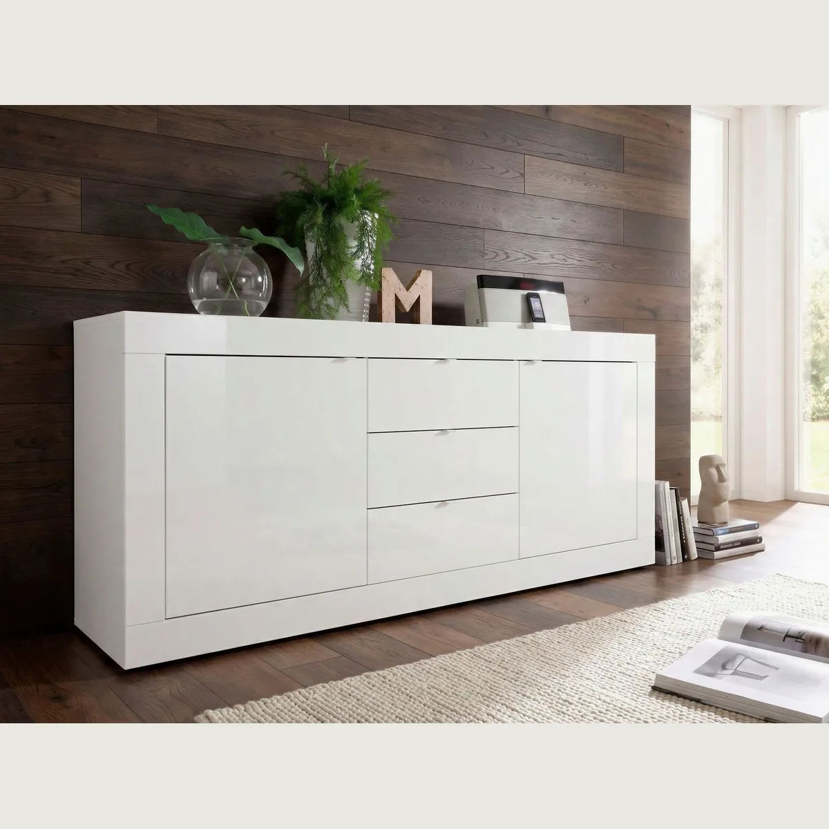 Home affaire Sideboard Basic, 210 cm breit, 2 Türen, 3 Schubkästen 3