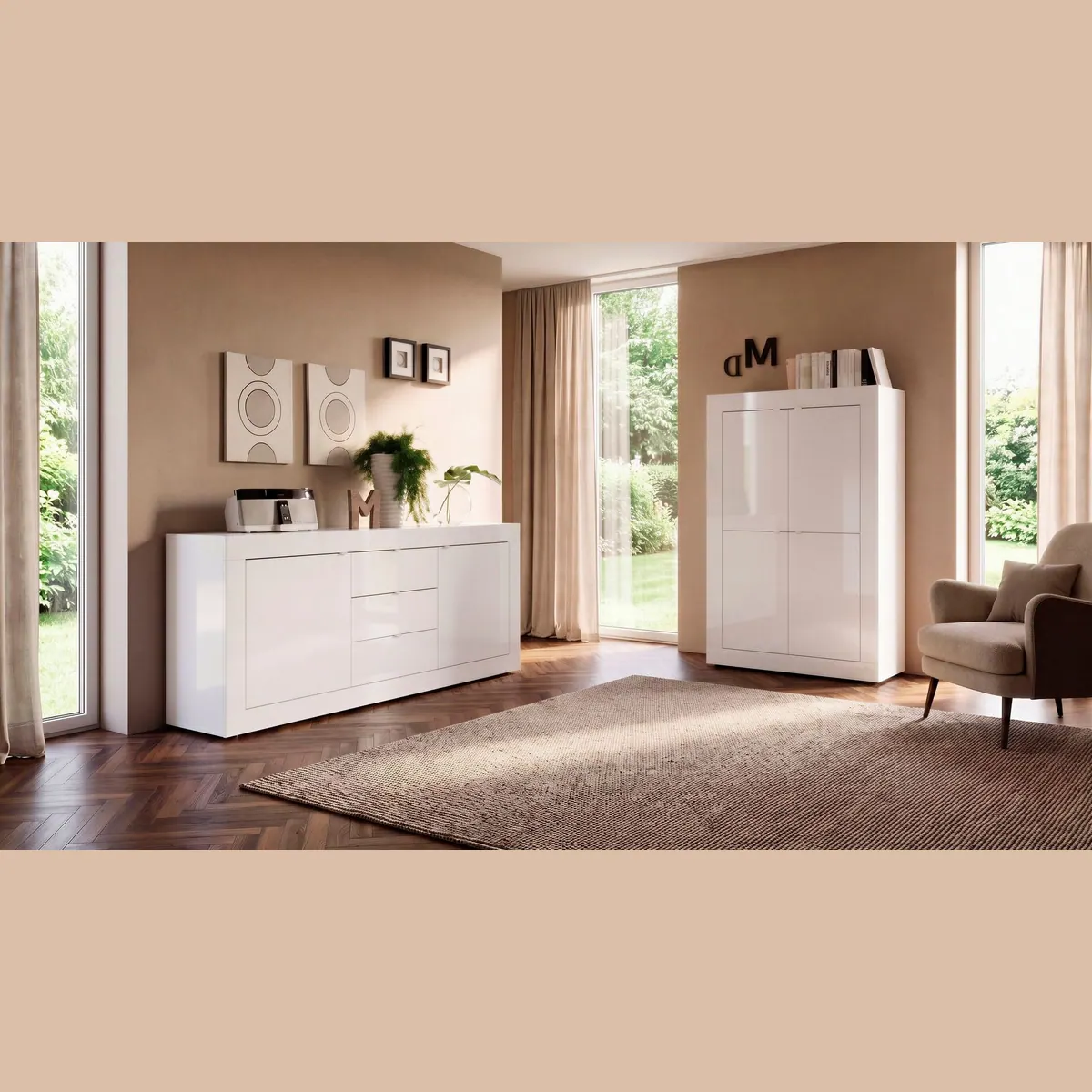 Home affaire Sideboard Basic, 210 cm breit, 2 Türen, 3 Schubkästen 5