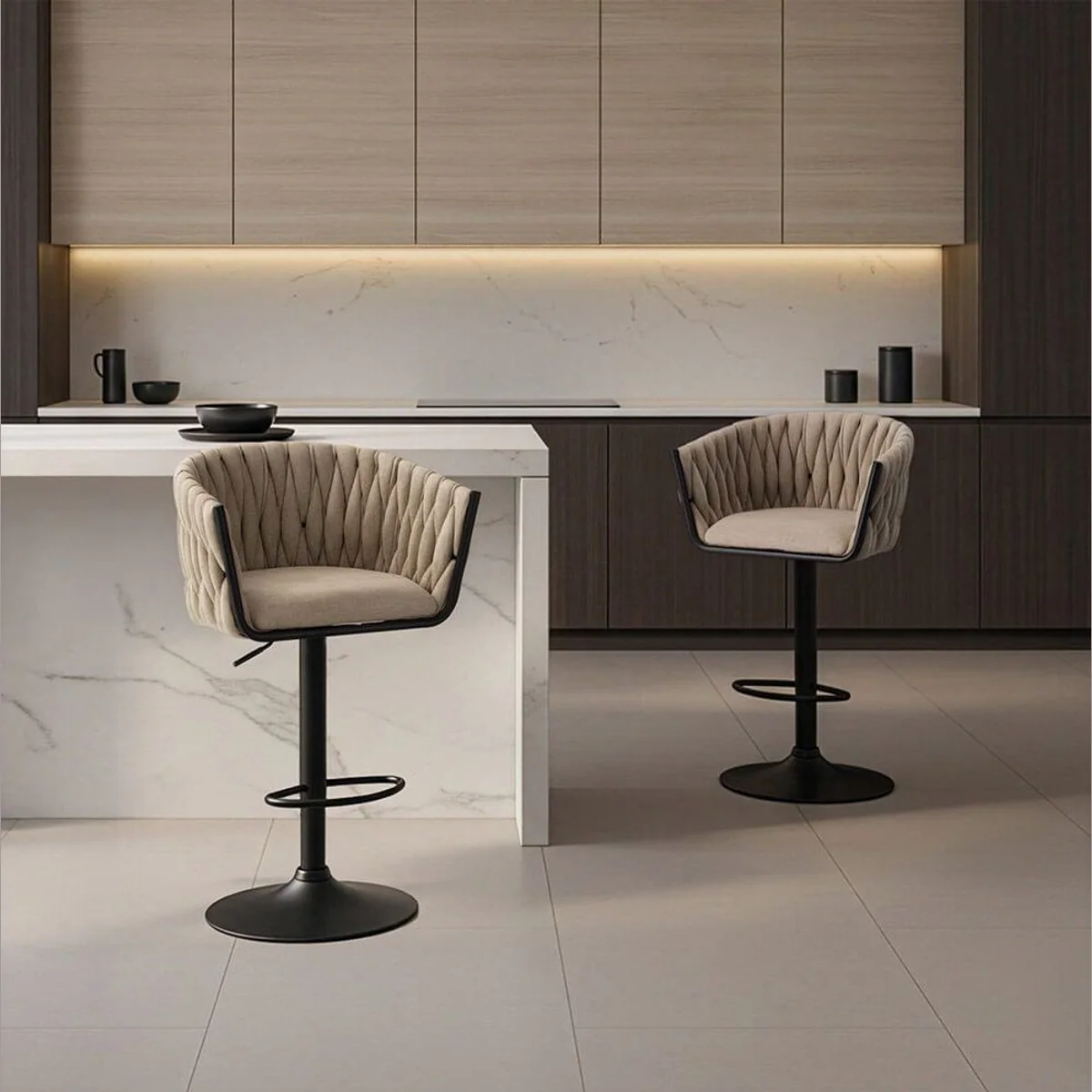HOME DELUXE Barhocker SAMIR, höhenverstellbar, drehbar, gepolsterter Sitz 2